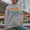 thumbnail image 2 of Dog Dad, Name or Title for Dads of Dogs, Groovy Retro Wavy Text Merch Gift, Heather Grey Hooded Sweatshirt or Hoodie, 3XL, 2 of 5