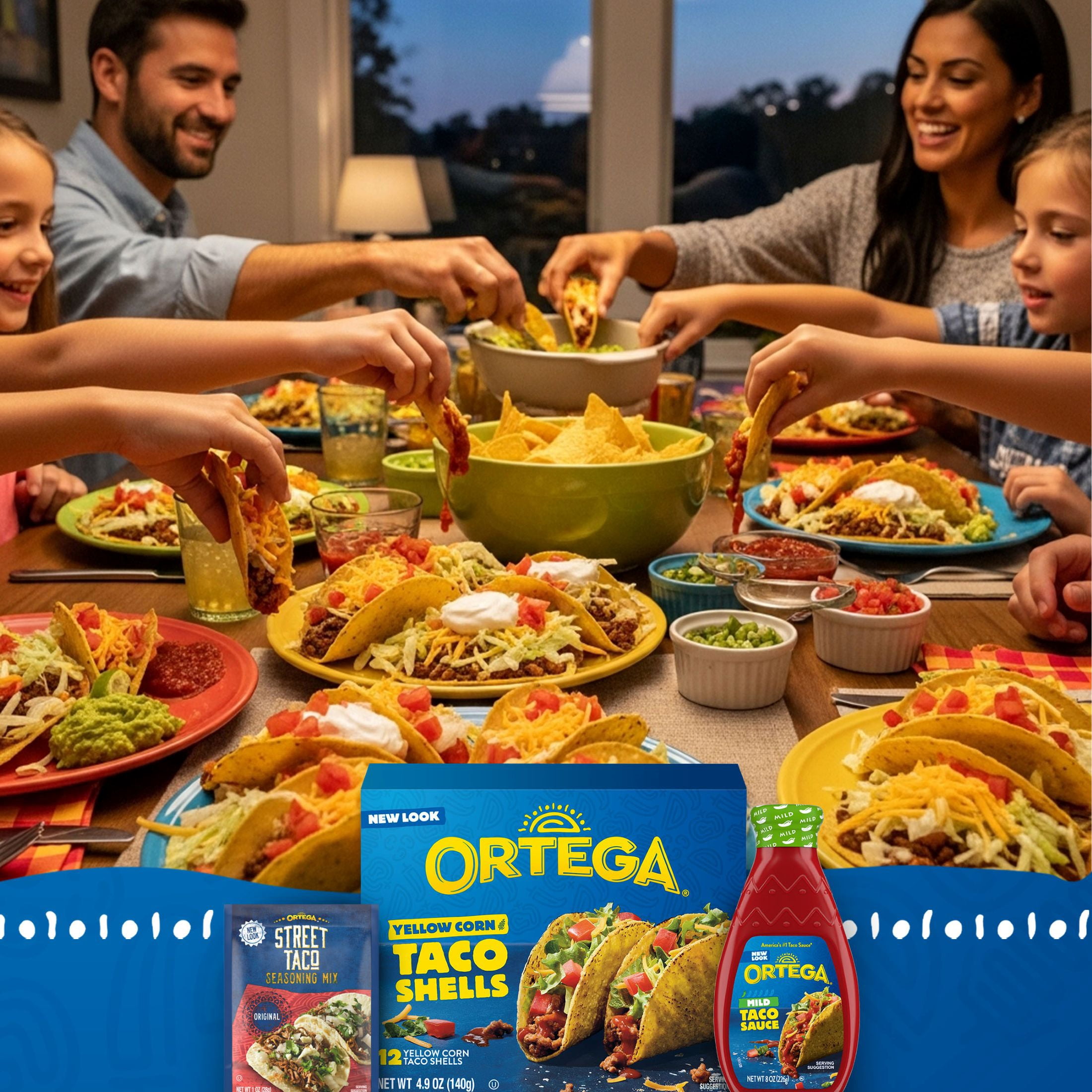 Ortega Fiesta Flats Flat Bottom Taco Shells Kit 9.6 oz