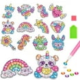 thumbnail image 2 of Kit de pintura de diamantes con gemas grandes para niños, crea 12 pegatinas, manualidades artesanales para niñas y niños, pintura mágica de diamantes 5D por números, juguetes de regalo Tan Jianjun  unisex, 2 of 2