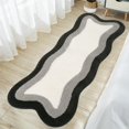 thumbnail image 2 of HAOCOO Microfiber Bathroom Runner Rug, 18x47 inch Non Slip Long Rug Runner, Washable Luxury Soft Absorbent Carpet Funny Decor for Shower Kitchen Entryway Bedroom Black/Grey, 2 of 8