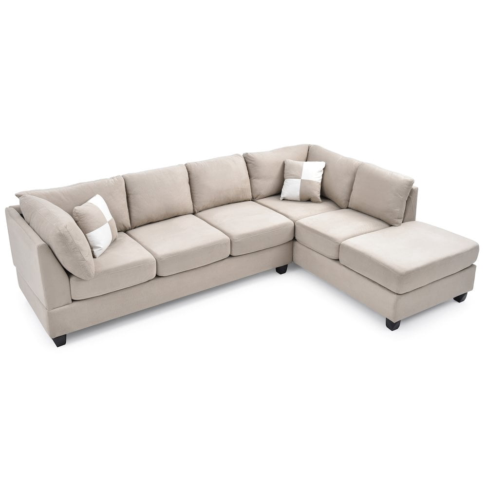 Glory Furniture Malone Sectional in Vanilla Color