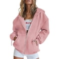 thumbnail image 1 of Sudadera con Capucha y Cierre para Mujer PRETTYGARDEN Rosa Talla L, 1 of 8