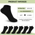 thumbnail image 2 of Women's Socks Value Ankle Soft Moisture-Wicking Sock, 12-Pairs Women Size 8-12 Cotton Black, 2 of 8