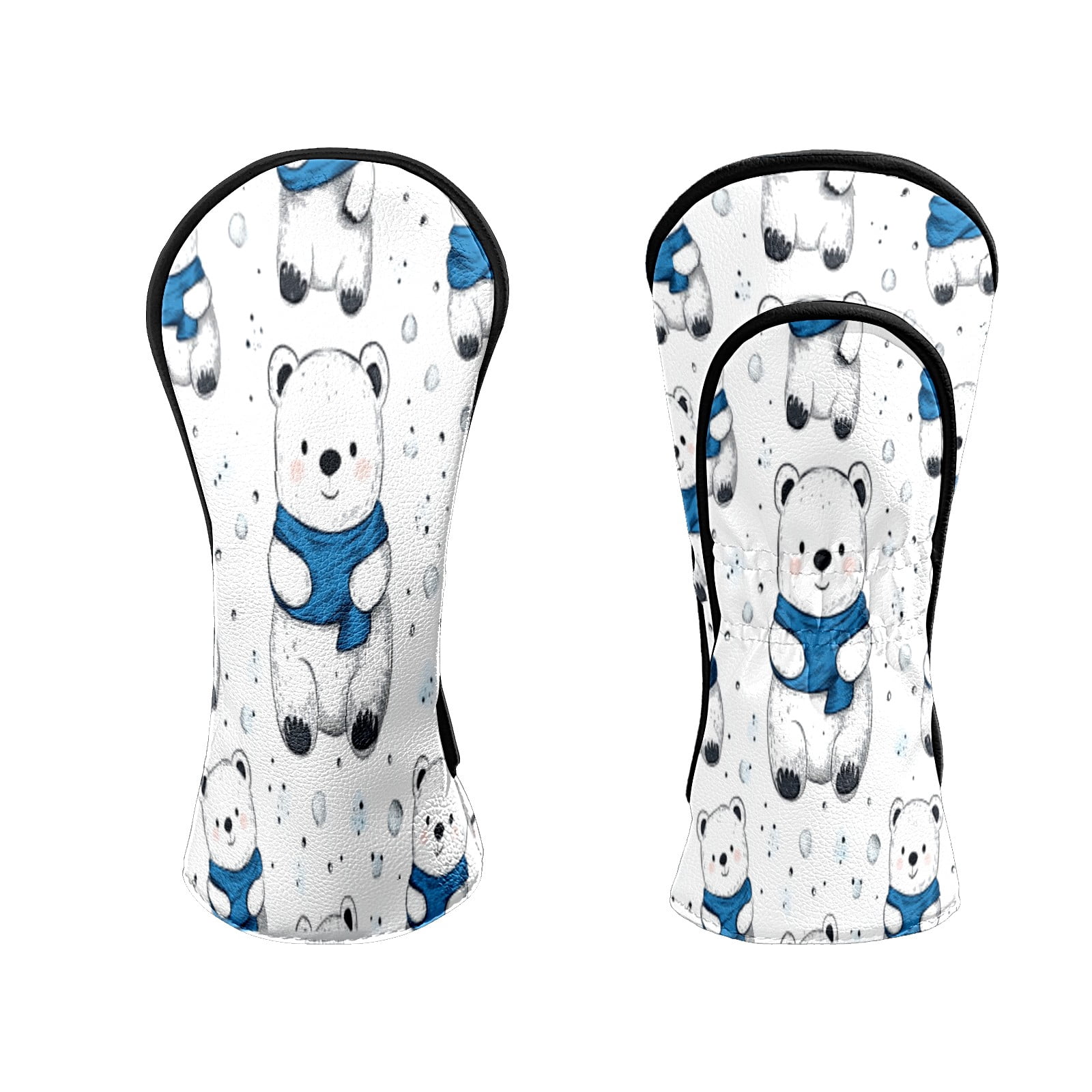 Golf Club Head Covers White Bear Premium Plush Velvet Lining, Waterproof Golf Headcovers Driver & Fairway Woods for Scratch Protection Novelty Gift for Men & Women