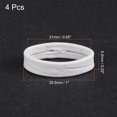 thumbnail image 2 of Uxcell 4 Pack PU Leather Loops Retaining Ring for 21mm Width Watch Band, White, 2 of 5