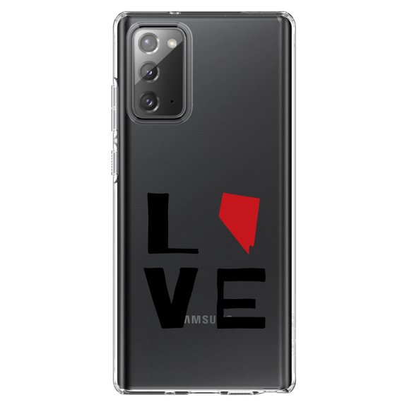 DistinctInk Clear Shockproof Hybrid Case for Samsung Galaxy Note 20 (6.7" Screen) - TPU Bumper Acrylic Back Tempered Glass Screen Protector - Nevada - Love Black & Red