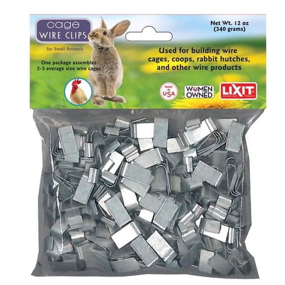 Lixit 8108768 5 x 5 x 1 in. Galvanized Steel Cage Clips, Gray - Small