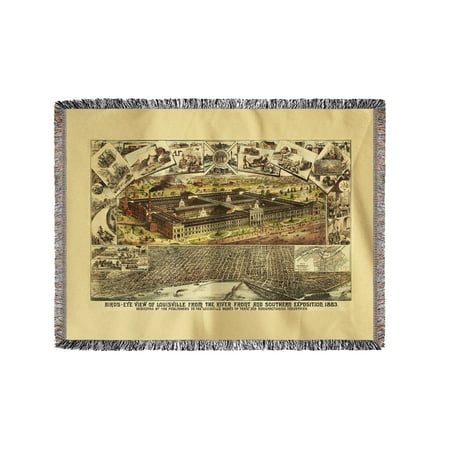 Louisville Blanket - Louisville, Kentucky - Exposition - Panoramic Map (60x80 Woven Chenille Yarn Blanket)