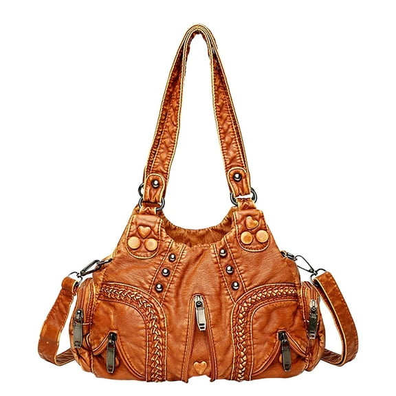 SUSHANG Women Handbag Large Capacity Plaid Contrast Color Middle Aged One Shoulder Messenger Bag Satchel Handbag Tote Clutch Purse Hobo Bag