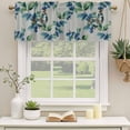 thumbnail image 2 of Blueberry Spring Leaves Curtain Valances for Windows, Kitchen Valance Window Treatments Panel 2 Pack, Grey Botanical Branches Rod Pocket Short Curtains for Bathroom Bedroom 42 x 12 Inch, 2 of 8