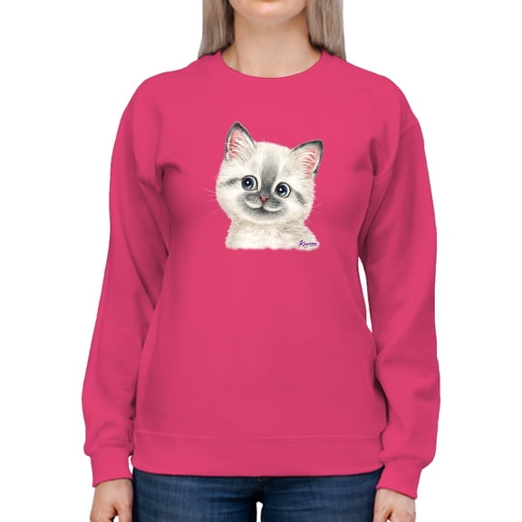 Happy Kitten Sweatshirt Women -Kayomi Harai Designs, Female Small