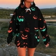 thumbnail image 2 of Makaor Hoodies for Women Trendy Halloween Tunic Sweatshirt with Pockets Fleece Long Sleeve Pullover Oversized Tops, 2 of 5