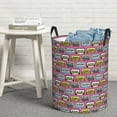 thumbnail image 6 of Fuzoiu Retro Cassette Print Circular Hamper,Laundry Basket with Handle,Collapsible Laundry,Dirty Clothes Storage Basket,for Bedroom Bathroom Dorm Living Room-Small, 6 of 6