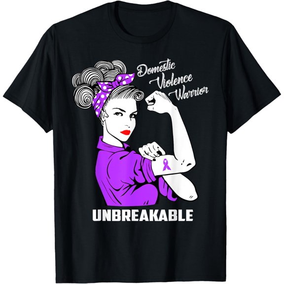 Domestic Violence Warrior Unbreakable T-Shirt Awareness Gift T-Shirt