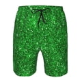 thumbnail image 4 of Disketp Men'S Swim Trunks Hawaiian Breathable Surf Beach Swimsuits Mesh Lining Beach Shorts With Pockets-Green Glitter, 4 of 9