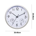 thumbnail image 2 of Horloge Murale Silencieuse Rétro 12 Pouces avec Thermomètre, 2 of 5
