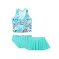 thumbnail image 3 of iiniim Girls' 3 Piece Swimwear Tankini Digital Printed Sleeveless Tanks Vest with Bottom Dress Bathing Suit, 3 of 7