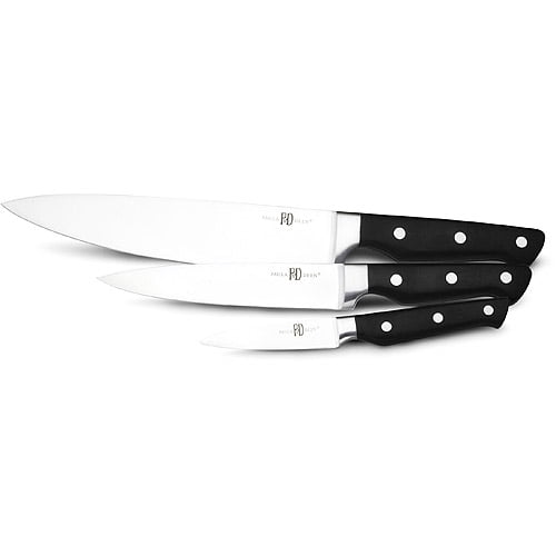 Paula Deen Cutlery 3Piece Chef Knife Set, Black