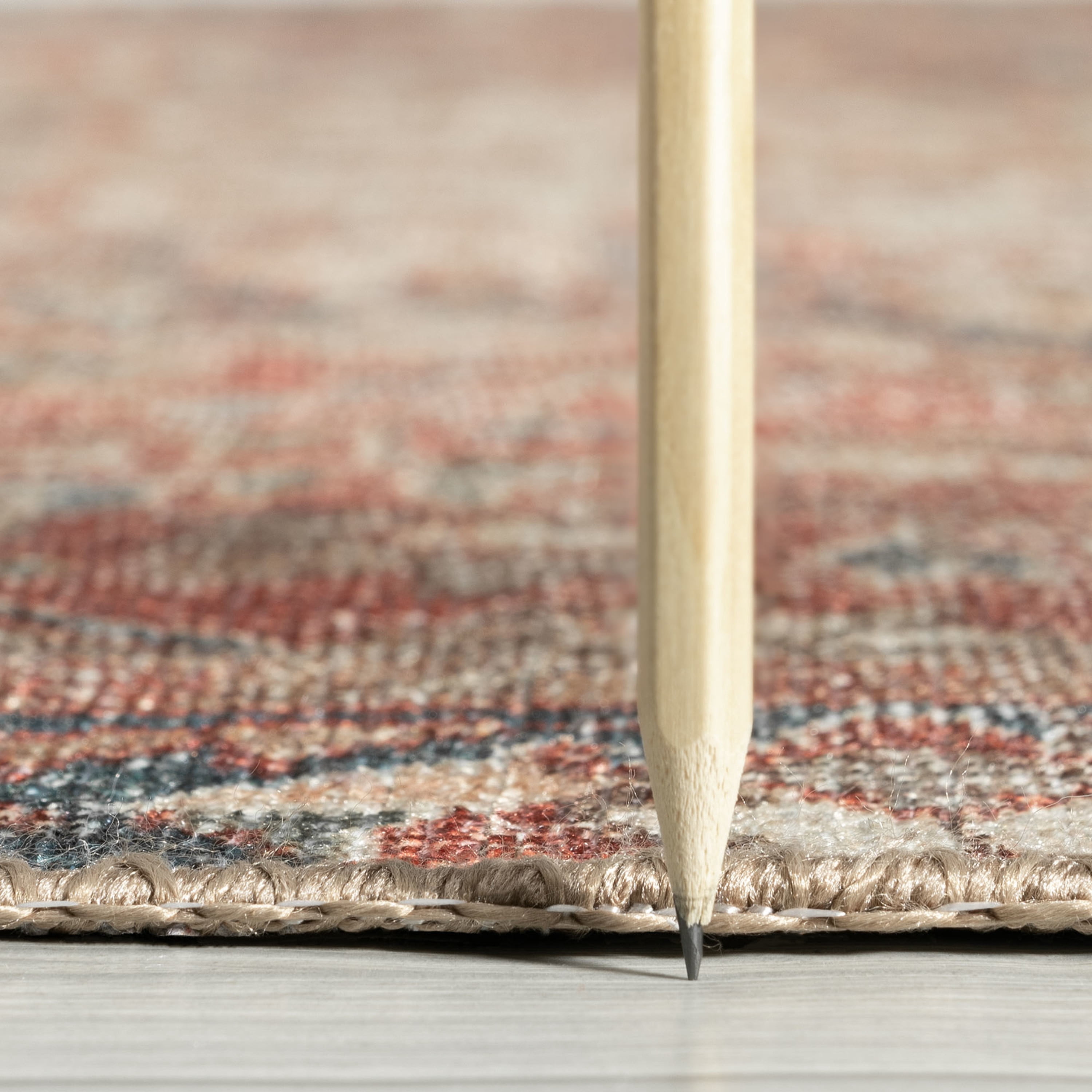 Traditional 8x10 Area Rug (7'11'' x 10'3'') Oriental Rust, Beige Living Room Easy to Clean Machine Washable