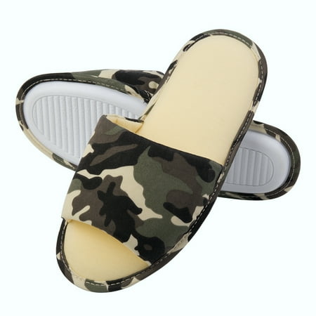 Scout's Comfy Camouflage Unisex Polyester Memory Foam Slippers With No-Slip Rubber Sole And Arch Support For Indoor Or Outdoor Daily