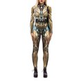 thumbnail image 1 of TheFound Justaucorps Squelette d'Halloween pour Femmes à Manches Longues, Pantalon, Col Roulé, 1 of 6