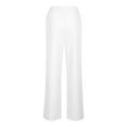 thumbnail image 4 of REALiKUN Cotton Linen Pants Women Bootcut Linen Wide Leg Pants Elastic High Waisted Trousers Palazzo Pants Baggy Lounge Pants, 4 of 5