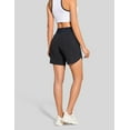 thumbnail image 3 of 7" High Waisted Athletic Shorts for Women Quick Drying Running Gym Workout Shorts with 3 Secure Zip Pockets Black M, 3 of 7