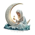 thumbnail image 2 of Placa decorativa con letrero acrílico de Moon Nun, decoración de mesa con Base, adorno de escritorio para escritorio, sala de estar, estante, gabinete, 2 of 8