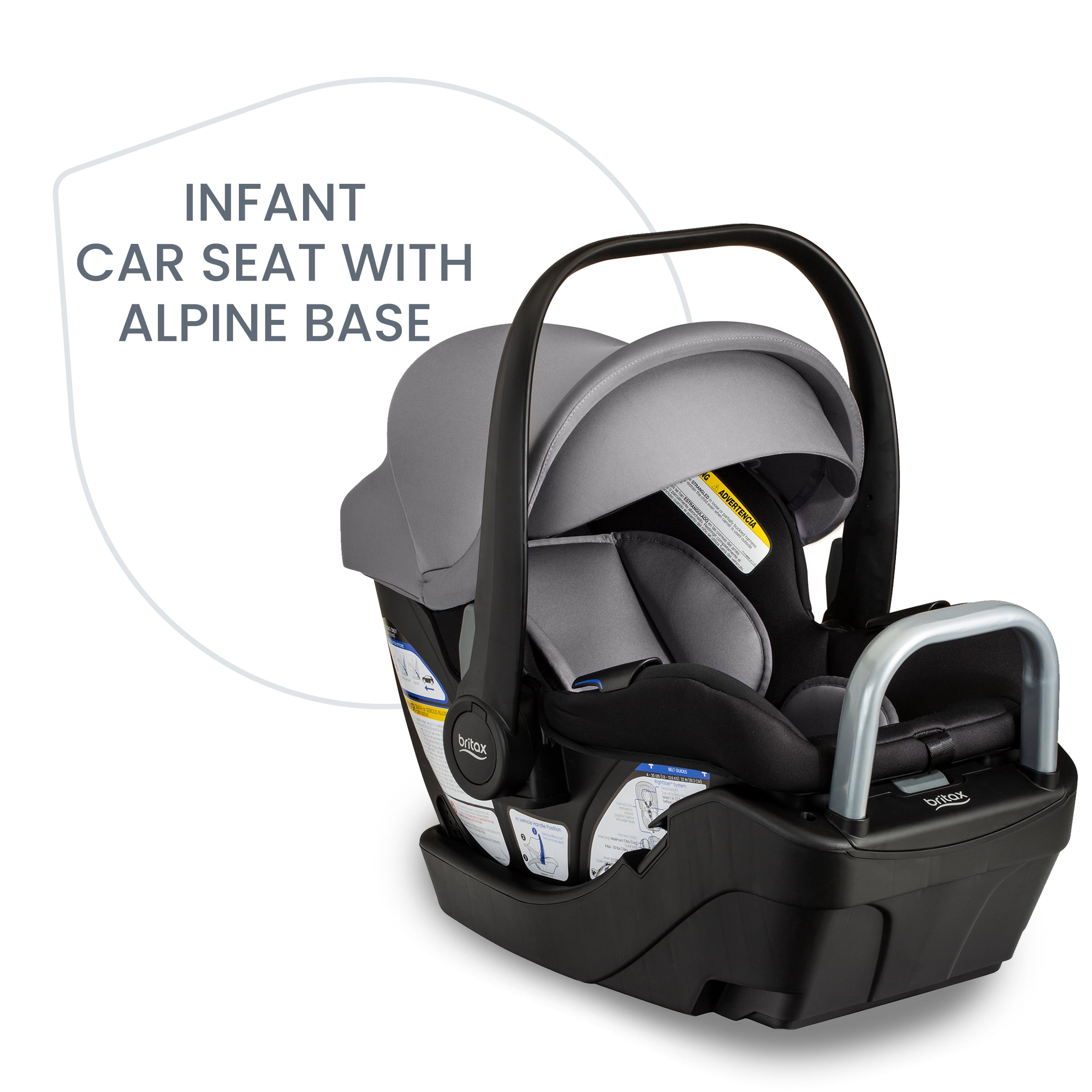 Britax Willow S Infant Car Seat With Alpine Base, Rear Facing Car Seat, Graphite Onyx