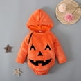 thumbnail image 3 of URMAGIC Newborn Toddler Baby Girl Boy Halloween Pumpkin Costumes Cute Hooded Romper Jumpsuit Outfit Clothes 0-18 Months, 3 of 8