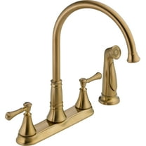 Delta Cassidy Two Handle Kitchen Faucet with Spray, Champagne Bronze