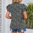 thumbnail image 5 of Birdeem Blouse Mode Femme Manches Courtes Col en V Ample Manches Bouffantes Imprimé, 5 of 5