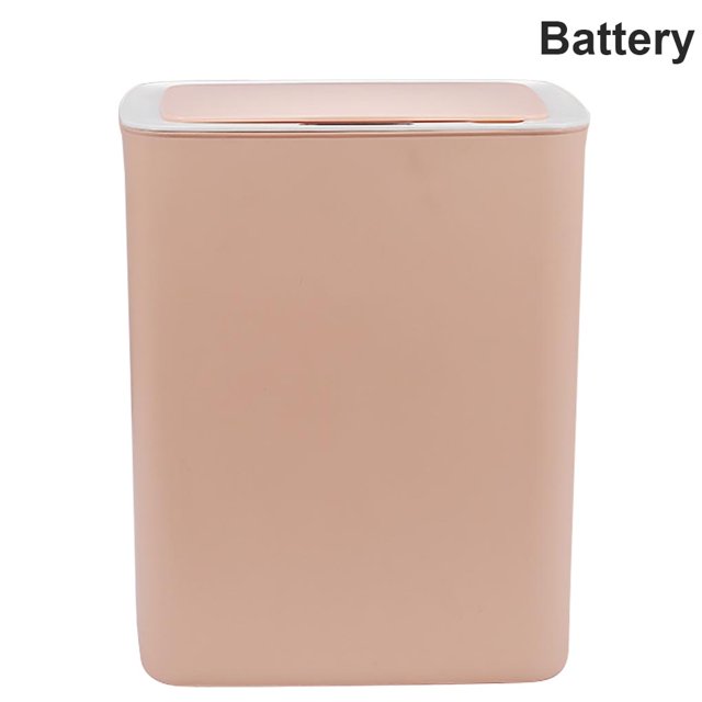 Bote de basura inteligente Sensor automático inteligente Cubo de basura Sala de estar Contenedor de desechos de cocina con tapa, batería, rosa kenally LF0137-03B