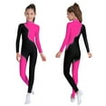 thumbnail image 1 of Haitryli Combinaison de Gymnastique à Manches Longues avec Strass pour Filles, Rose Vif 10, 1 of 6