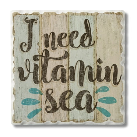 

Absorbent Stone Tumbled Tile Coasters I Need Vitamin Sea Set of 4
