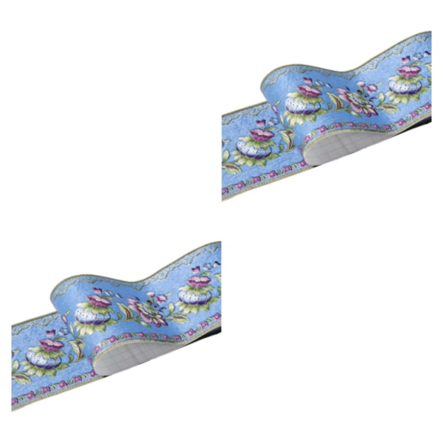Papel tapiz impermeable Naiovety de PVC para decoración sala de estar Flor de linterna azul 2Conjunto