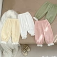thumbnail image 3 of XBASW Baby Newborn Girls Harem Pants Summer Loose Trousers Lace Leg Bottoms Girls Solid Color Anti-Mosquito Pants for 0-2T, 3 of 8