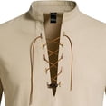 thumbnail image 5 of Afdoent Golf Polo Shirts For Men 2025 Male Long Sleeve Beach Shirt With Stand Collar Lightweight Linen Blend Leisure Shirt For Summer Outdoor Boho Style Classic Sport Shirts, 5 of 8