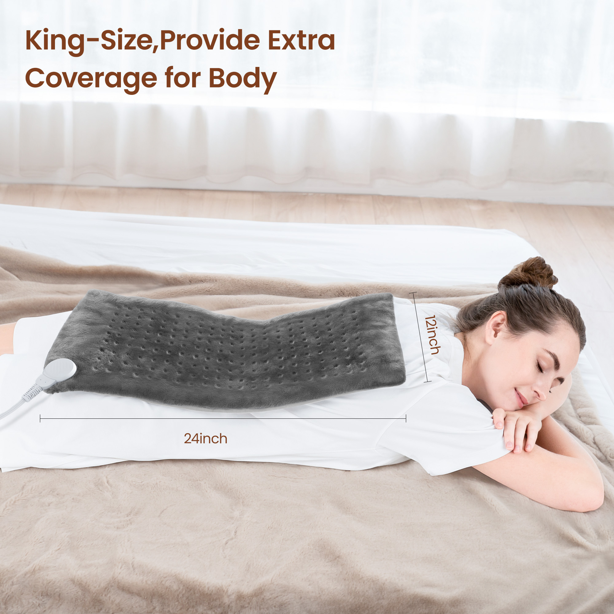 Renpho Heating Pad for Back & Period Pain, 12" x 24" photo 4