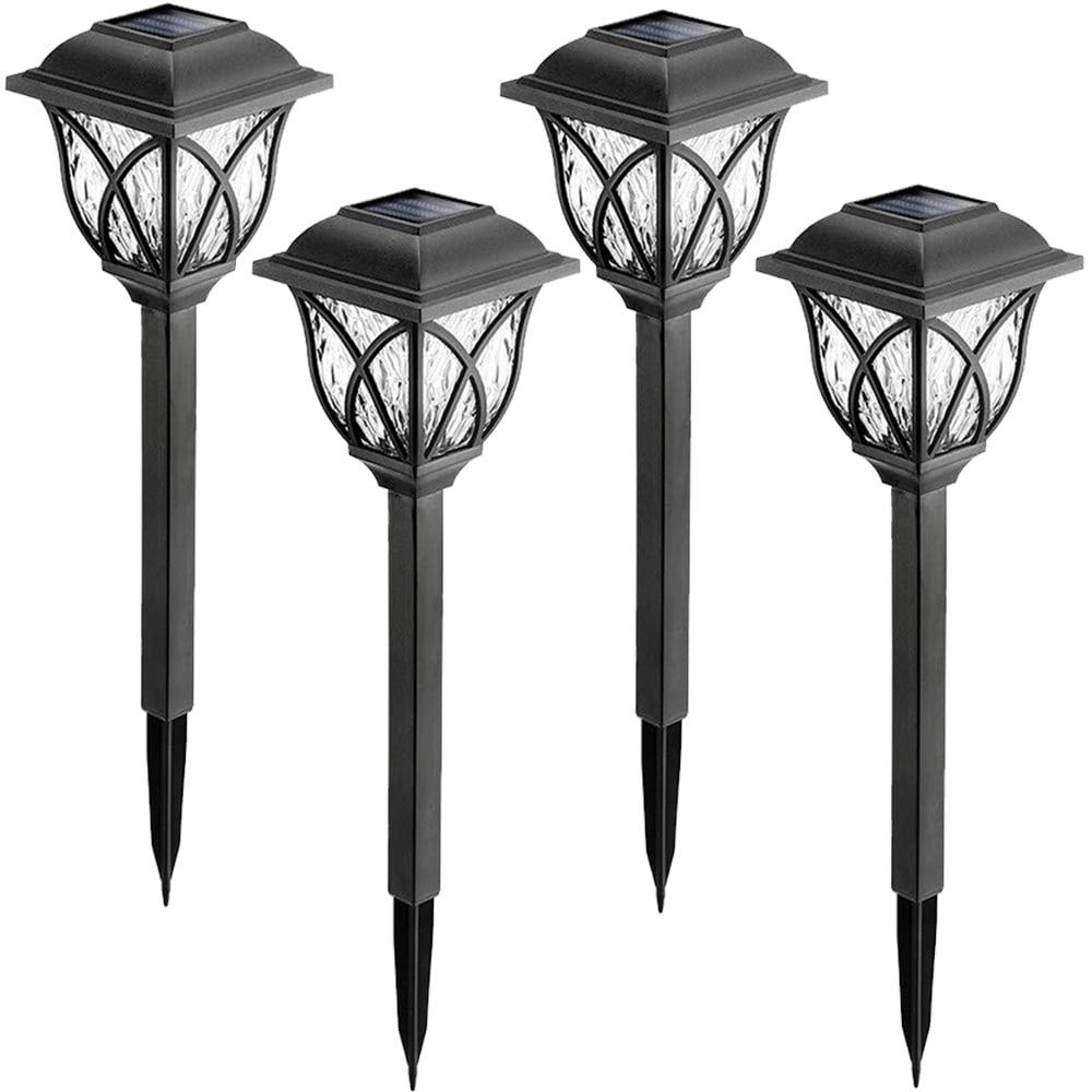 LANLIN 4 Pack Solar Outdoor Lights, LED Solar Lights Outdoor Waterproof