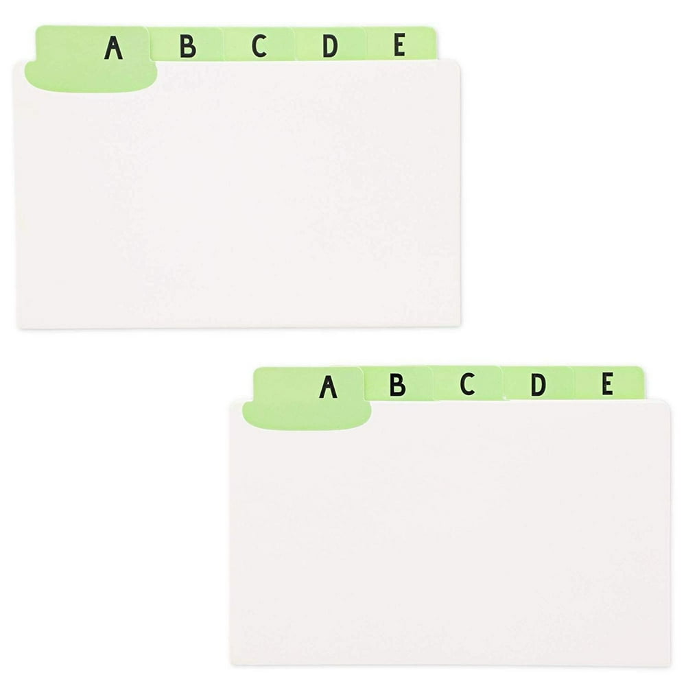 2Pack Index Card Tabs Guides with UV Laminated Alphabetical Tabs, AZ