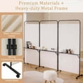 thumbnail image 6 of Costway 3-Panel Room Divider with Storage Shelves 6FT Tall Folding Privacy Screen on Wheels White, 6 of 10