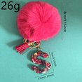thumbnail image 3 of Llavero con forma de bola de pelo de color rojo rosa y letras de resina epoxi, 3 of 6