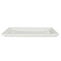The HC Companies Venetian Rectangular Plant Tray, Plastic Drip Saucer, White