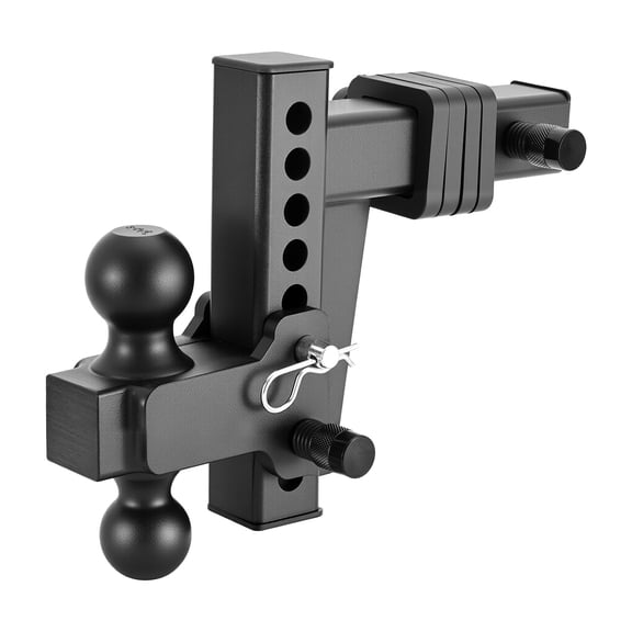 KFFKFF Adjustable Trailer Hitch, Compatible with 2-Inch Receiver, Dual Ball Mount with 2-Inch & 2-5/16-Inch Balls, 15000 lbs Capacity, 6-Inch Drop, Suitable for RVs, Trucks, and Off-Road Use, Black