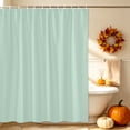 thumbnail image 3 of Pure Pale Green Shower Curtain, Waterproof Shower Curtains for Bathroom, Modern Solid Color Minimalist Art Washable Fabric Bathtub Curtain Set Bath Decor with 12 Hooks 72"x78", 3 of 8
