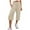Khaki, variant on Womens Linen Pants High Waisted Wide Leg Drawstring Casual Loose High Waist Capri Pants Casual Loose Fitting Yoga Pants Khaki L