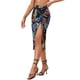 thumbnail image 4 of Faldas hawaianas para mujeres INSPIRE CHIC 2024, falda tropical con fruncido frontal y abertura, verano en la playa, talla XS, azul marino, 4 of 6