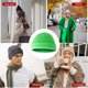 thumbnail image 5 of Gorro de lana Qarigey sin borde a prueba de viento verde fluorescente, 5 of 6