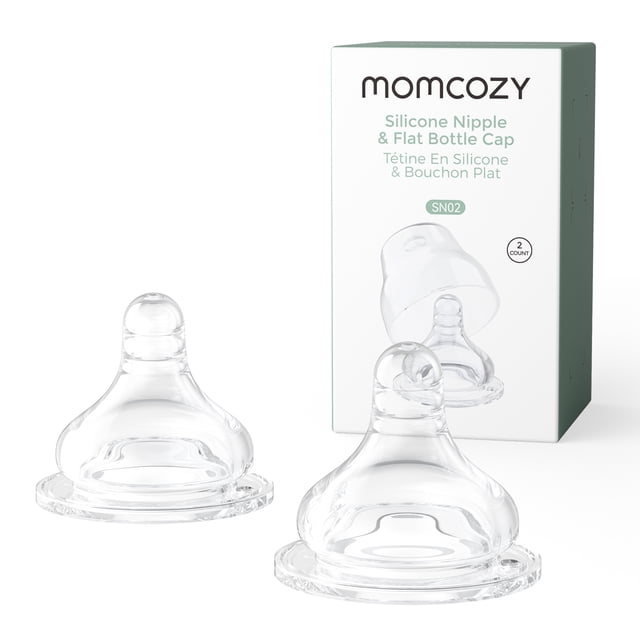 Momcozy 2 Pzs Tetina Suave De Silicona Para Botellas, G 6 mm, Tetina De Biberón